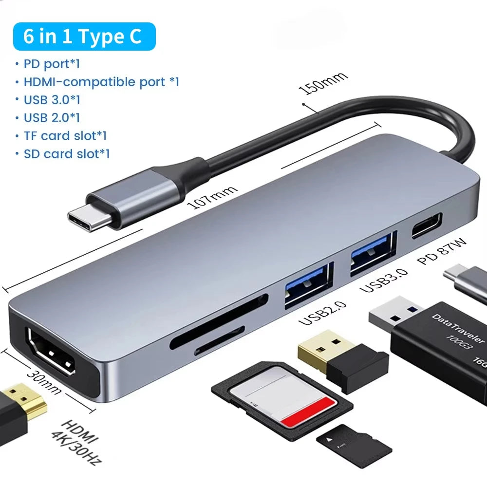 Hub USB 3.0 com várias entradas com resolução em 4k