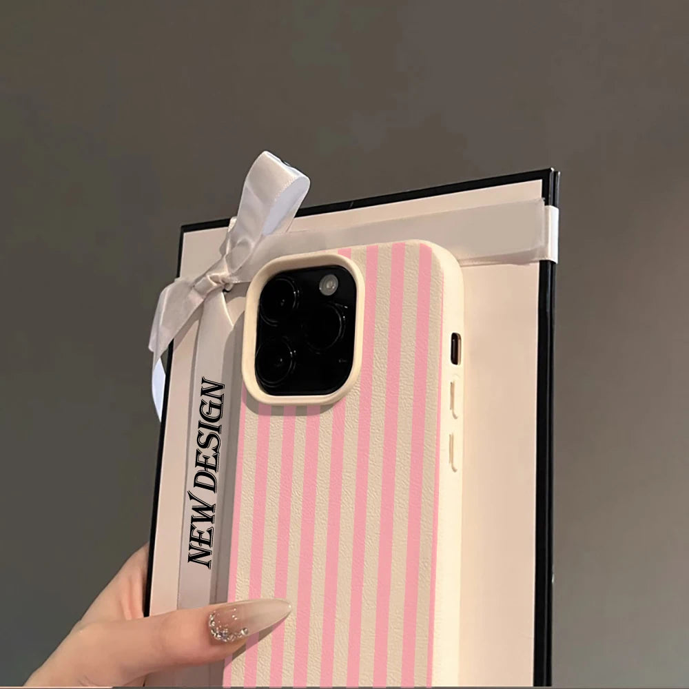 Colorful Striped Minimalist Couple Phone Case For iPhone 17 16 11 13 12 14 15 Pro Max 16 Plus 16E Shockproof Luxury Soft Cover