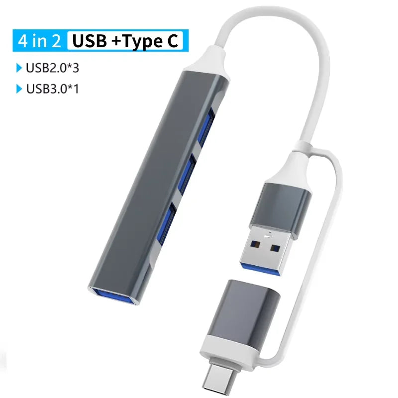 Hub USB Tipo C, 7 em 2 alta velocidade