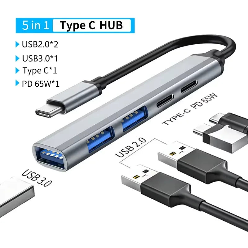 Hub USB 3.0 com várias entradas com resolução em 4k