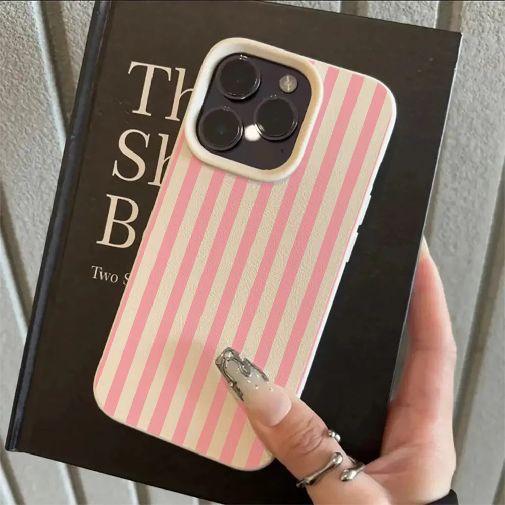 Colorful Striped Minimalist Couple Phone Case For iPhone 17 16 11 13 12 14 15 Pro Max 16 Plus 16E Shockproof Luxury Soft Cover