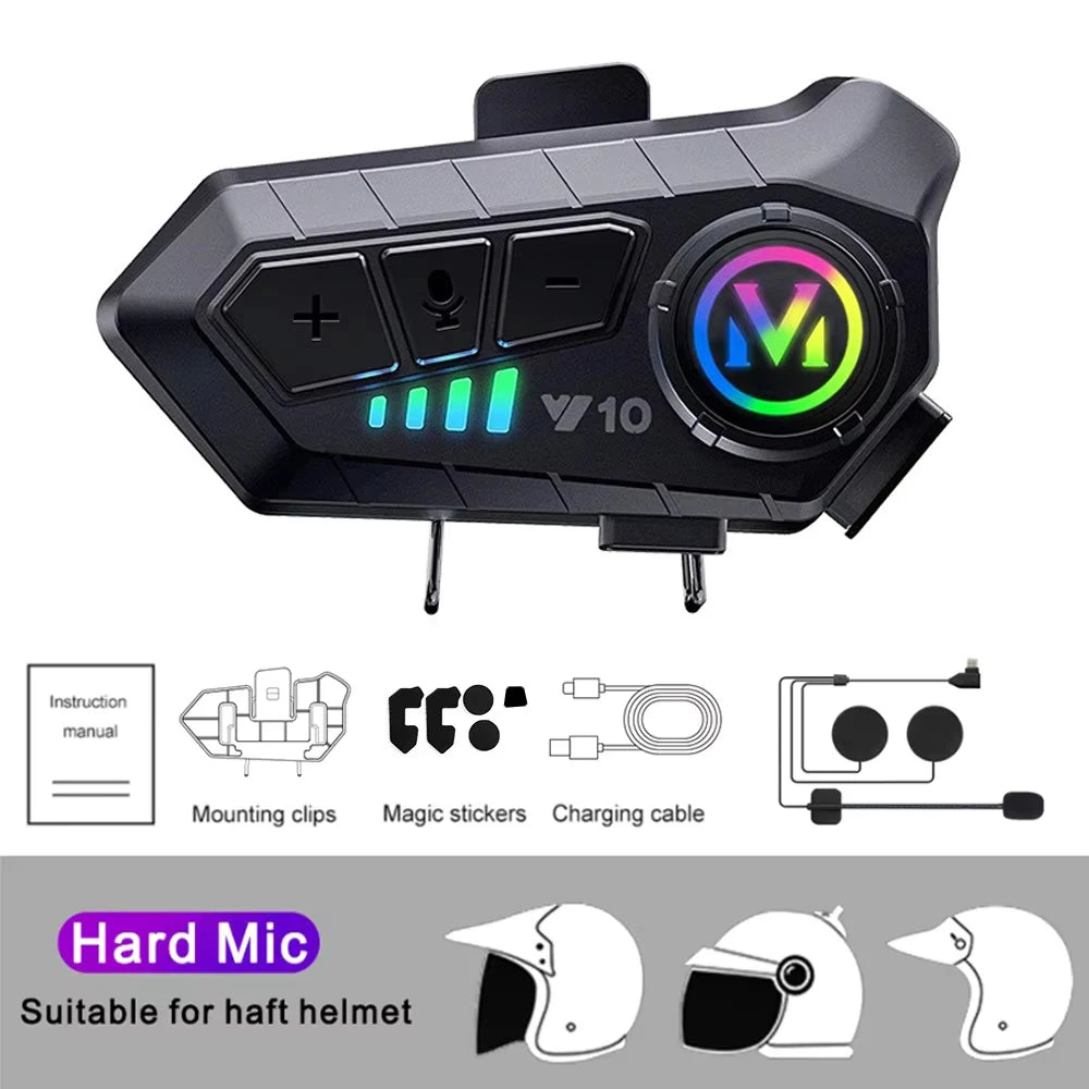 Fone de ouvido para capacete de moto com RGB