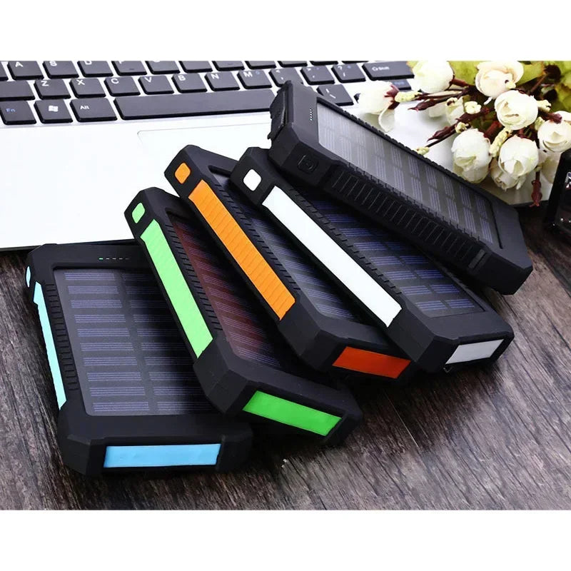 Lenovo 500000mAh Solar Power Bank Super Fast Charging Large Capacity Portable External Battery for iPhone Outdoor Emergency