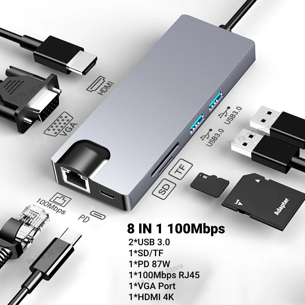 Hub USB 3.0 com várias entradas com resolução em 4k