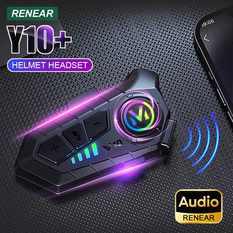 Fone de ouvido para capacete de moto com RGB