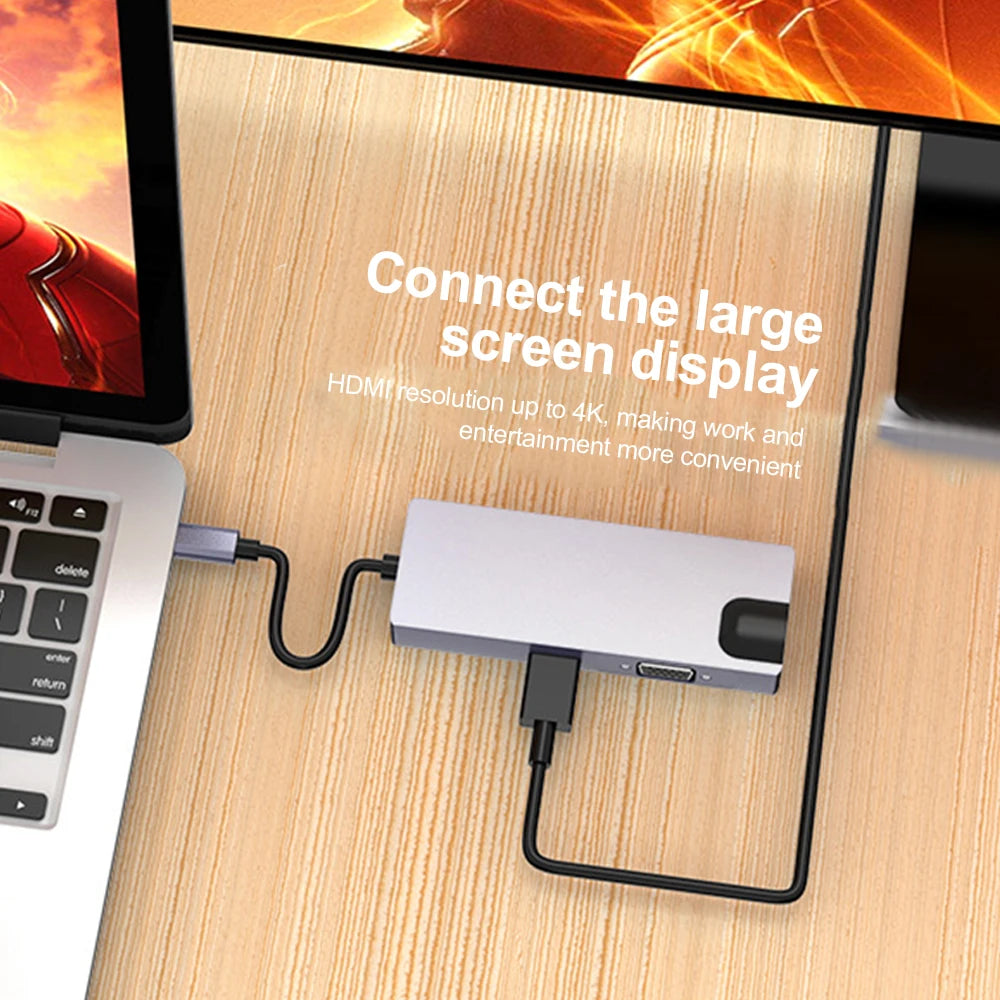 Hub USB 3.0 com várias entradas com resolução em 4k