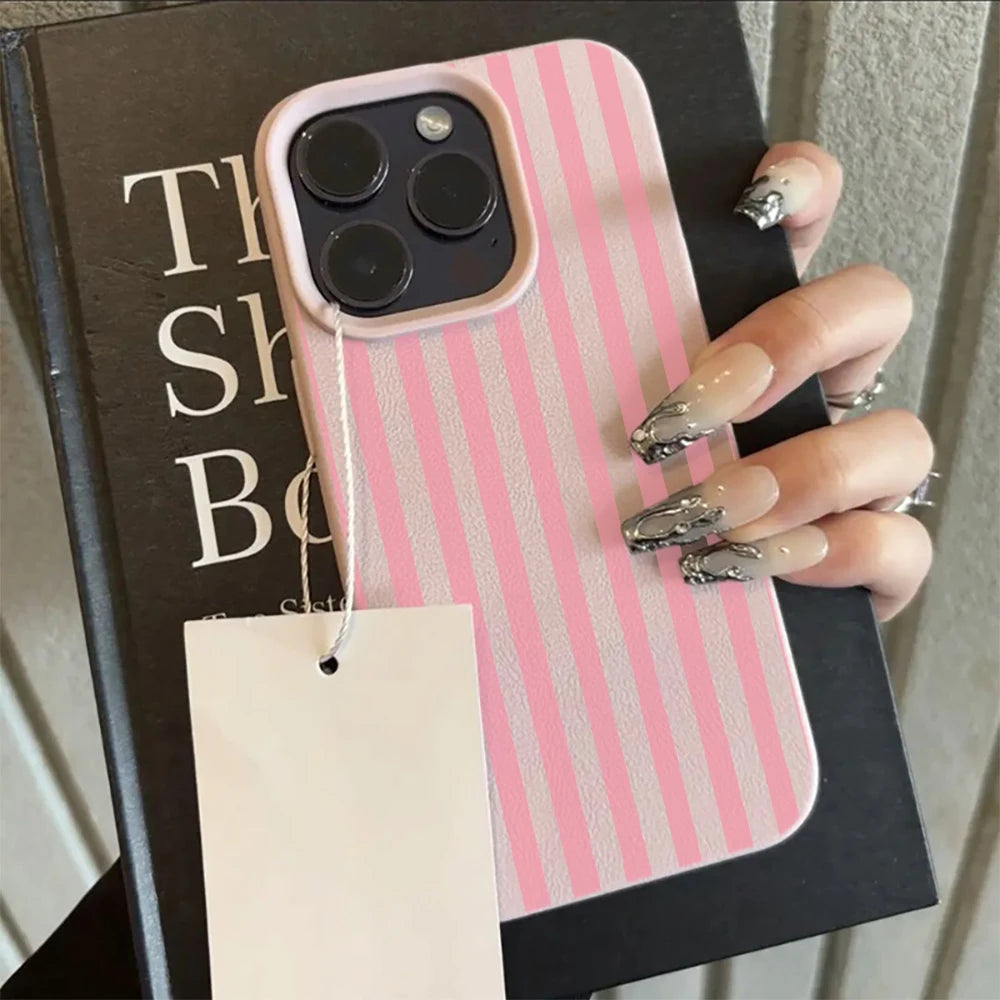 Colorful Striped Minimalist Couple Phone Case For iPhone 17 16 11 13 12 14 15 Pro Max 16 Plus 16E Shockproof Luxury Soft Cover