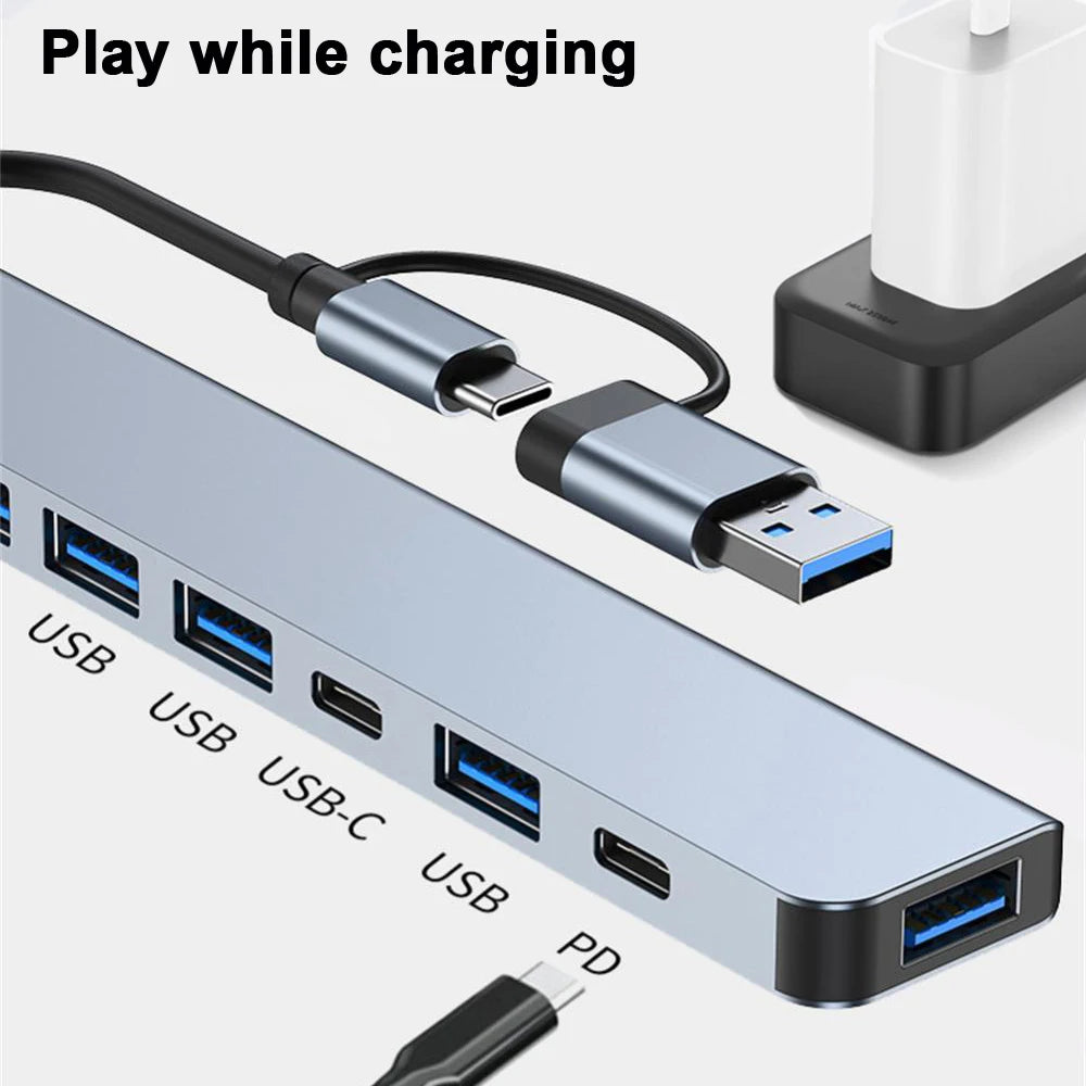 Hub USB Tipo C, 7 em 2 alta velocidade