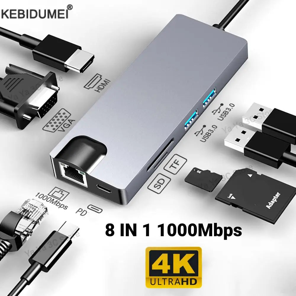 Hub USB 3.0 com várias entradas com resolução em 4k