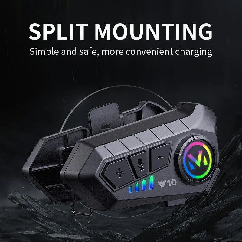 Fone de ouvido para capacete de moto com RGB