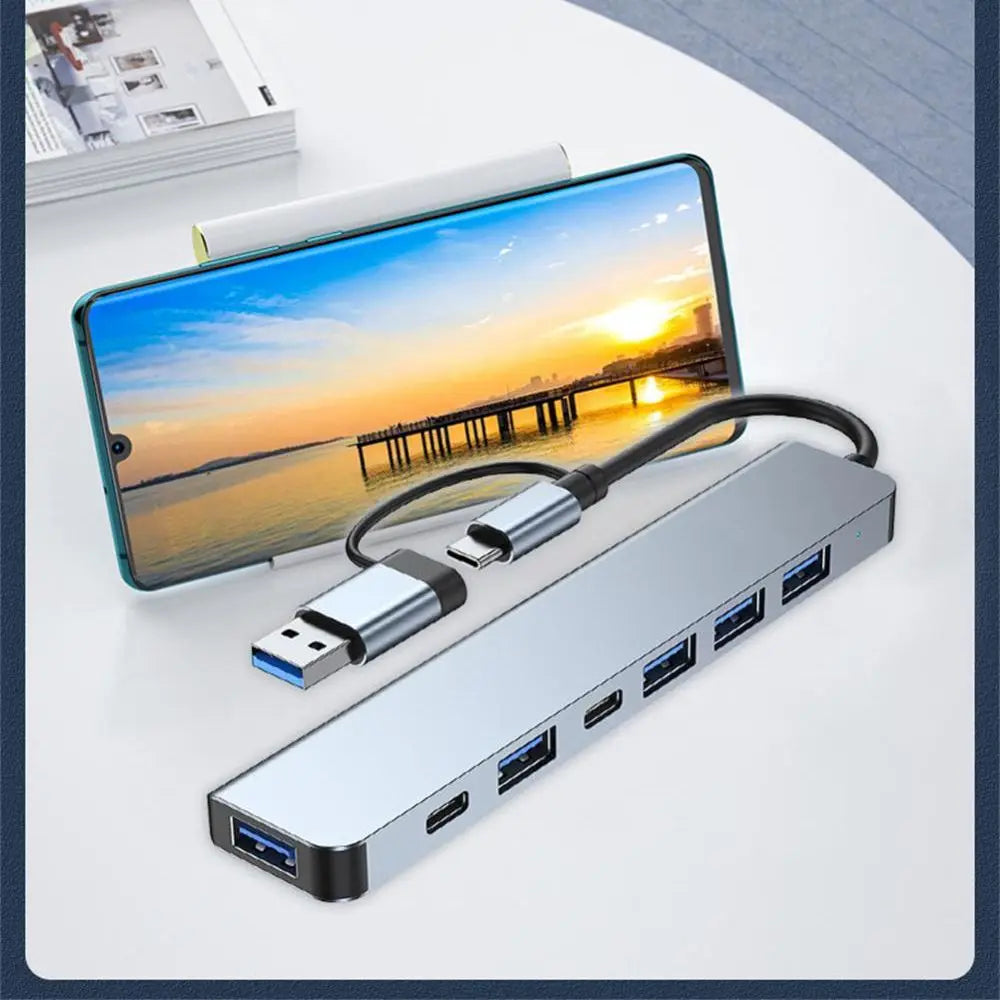 Hub USB Tipo C, 7 em 2 alta velocidade