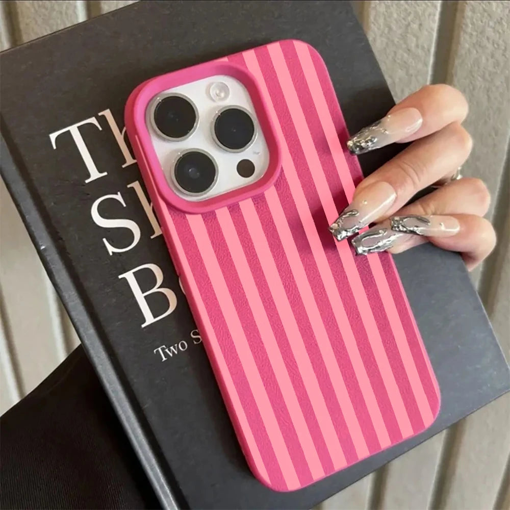Colorful Striped Minimalist Couple Phone Case For iPhone 17 16 11 13 12 14 15 Pro Max 16 Plus 16E Shockproof Luxury Soft Cover