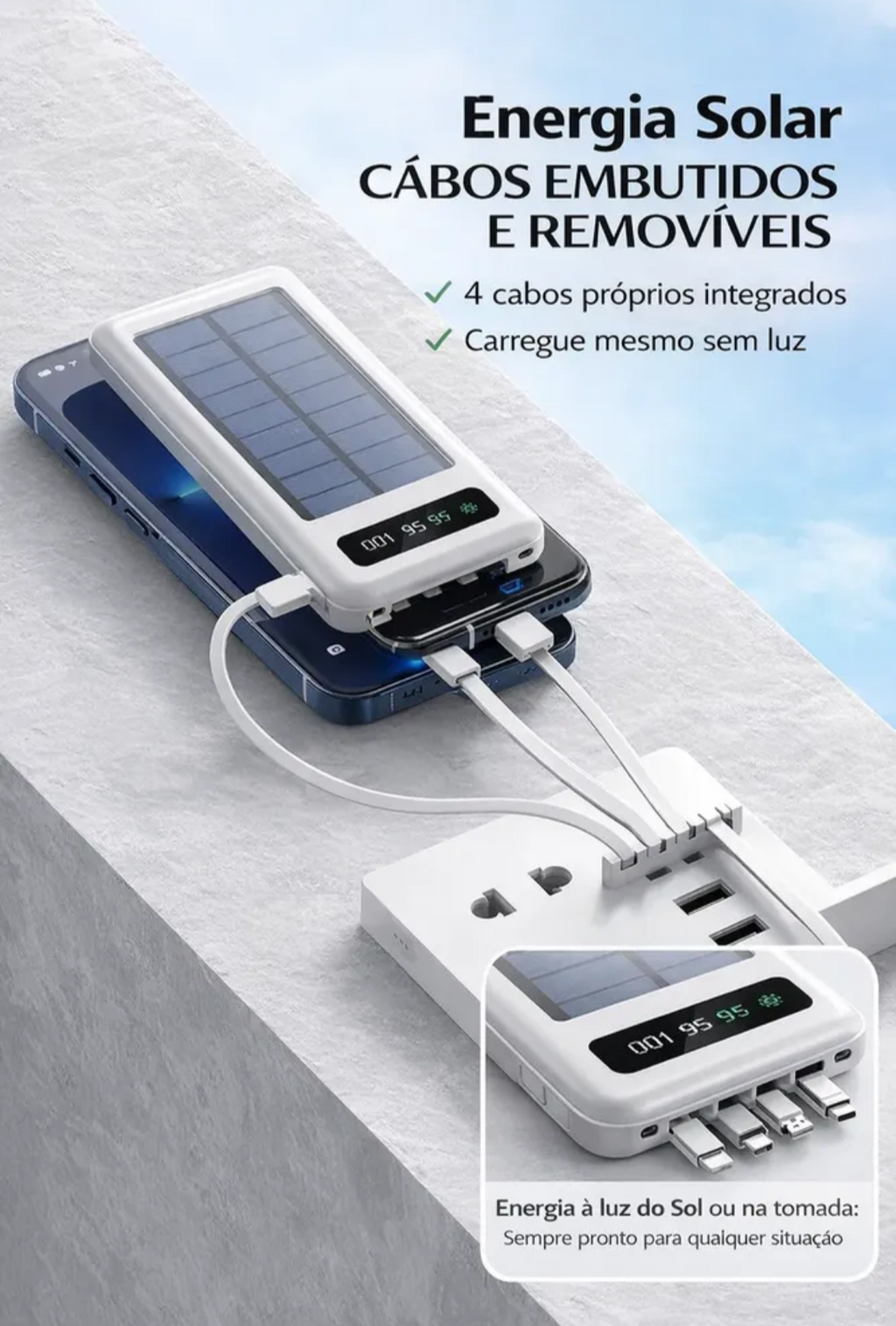 Carregador portátil solar